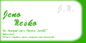 jeno mesko business card